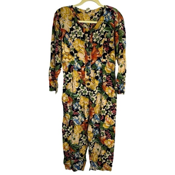 VINTAGE APRIL CORNELL Floral Jumpsuit - Picture 1 of 5